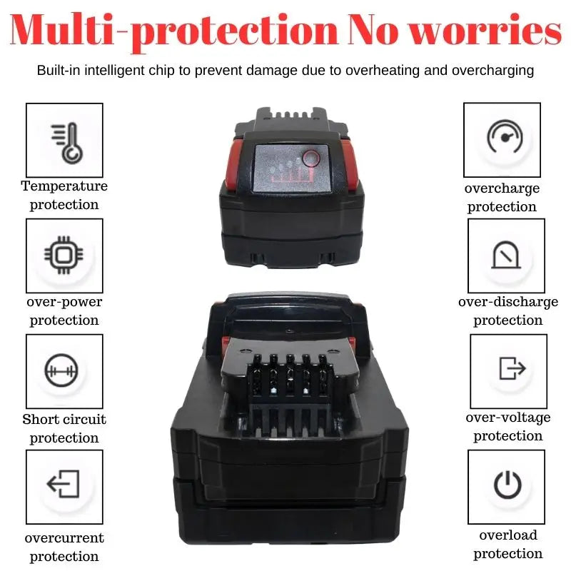 Replacement 18V Li-Ion Battery for Milwaukee M18 Tools