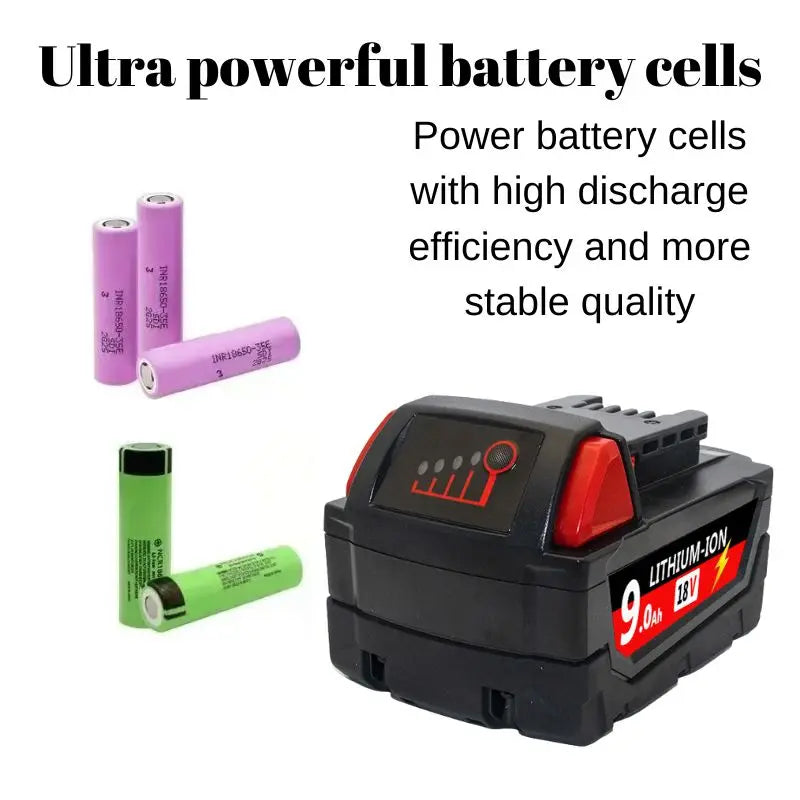 Replacement 18V Li-Ion Battery for Milwaukee M18 Tools
