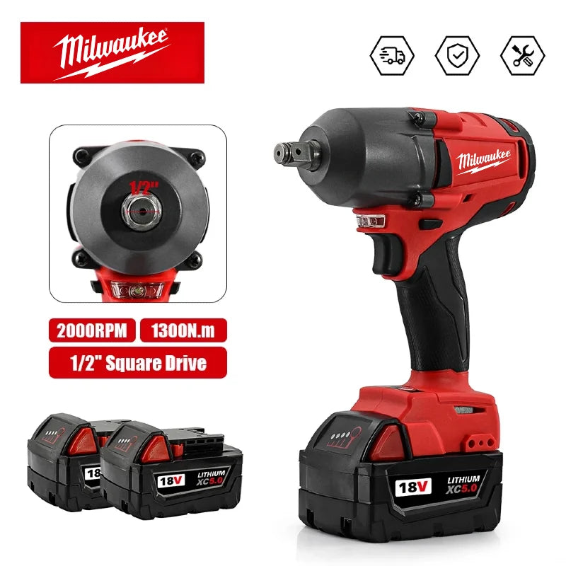 Cordless Brushless Impact Wrench 18V 1/2" Drive 1300Nm