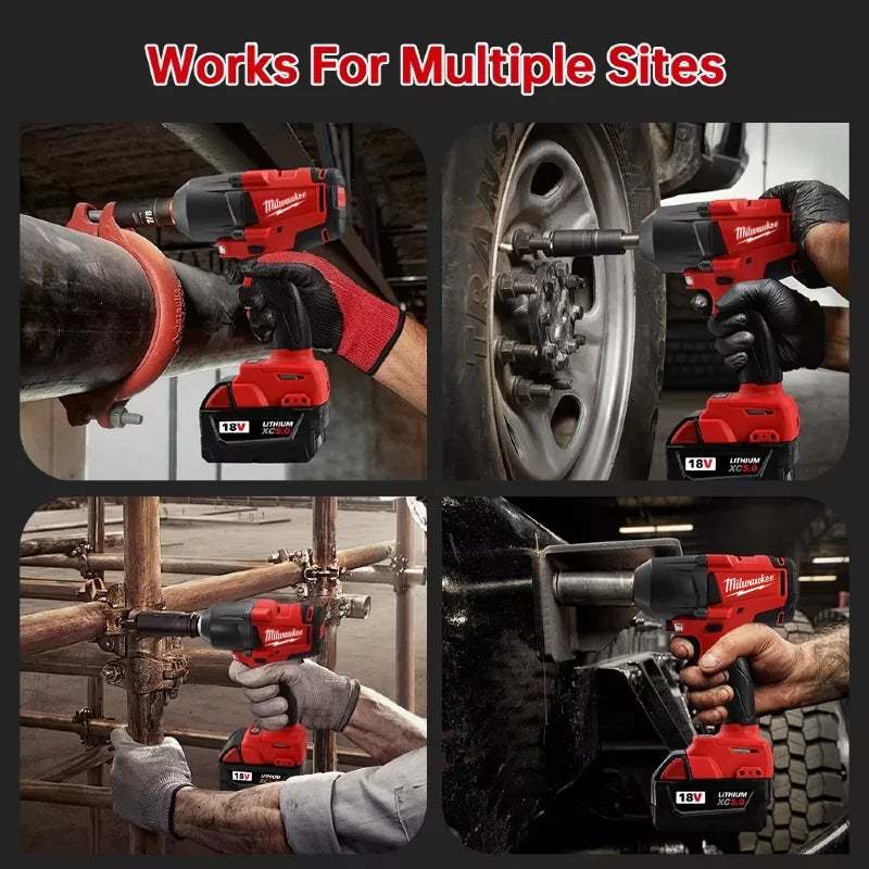 Cordless Brushless Impact Wrench 18V 1/2" Drive 1300Nm