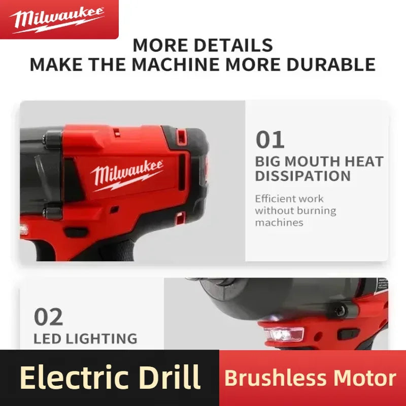 Cordless Brushless Impact Wrench 18V 1/2" Drive 1300Nm