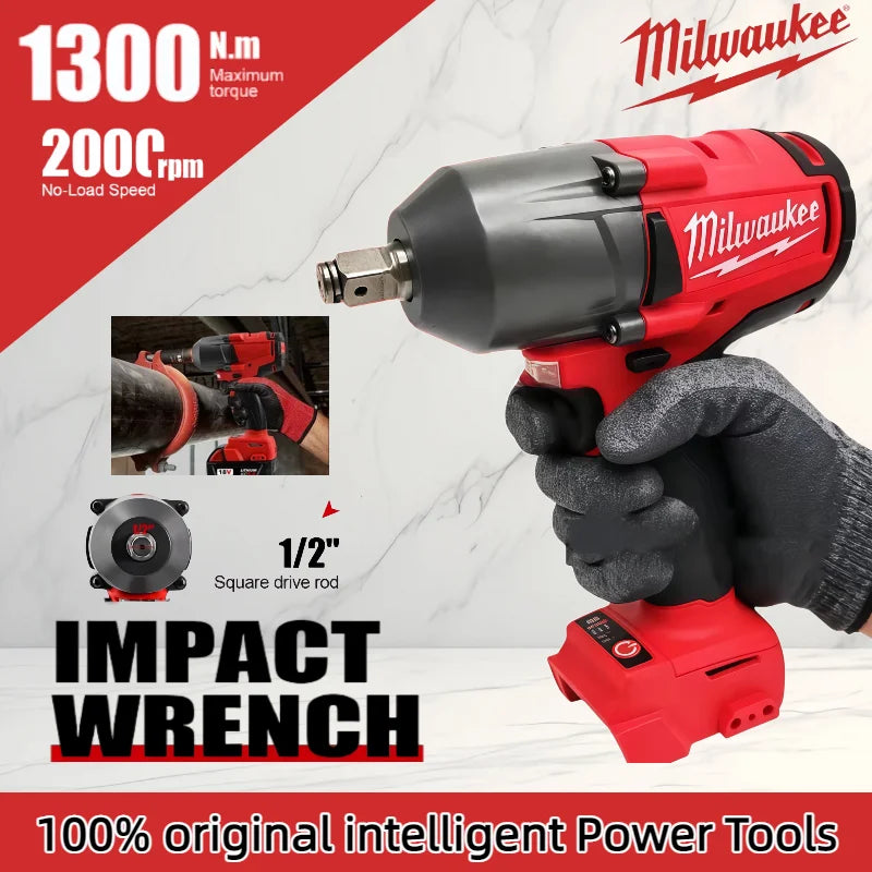 Cordless Brushless Impact Wrench 18V 1/2" Drive 1300Nm