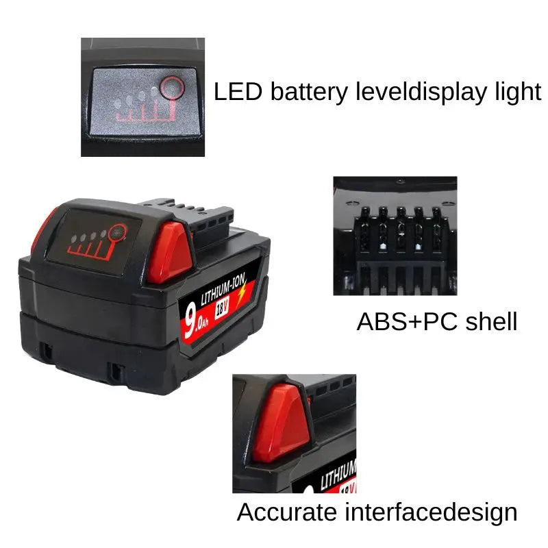 Replacement 18V Li-Ion Battery for Milwaukee M18 Tools